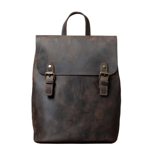 New Simple Retro First Layer Cowhide Backpack - Image 3