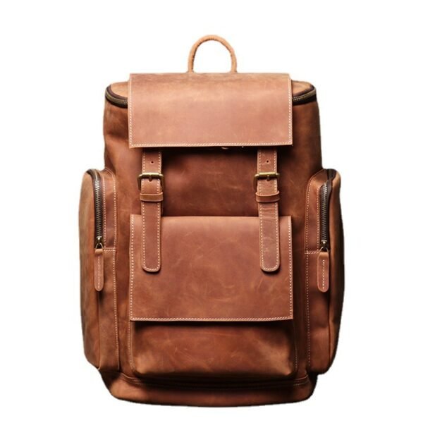 Retro Crazy Horse Leather Mens Backpack male computer bag Large Capacity 15.6 inch laptop bags genuine leather Travel Backpacks - Image 7