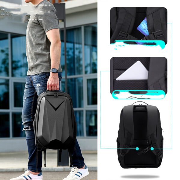 Casual Men's Backpack Large Capacity Hard Shell Business Travel - Image 4